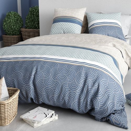 Housse De Couette 240x220 + 2 Taies En Coton 57 Fils