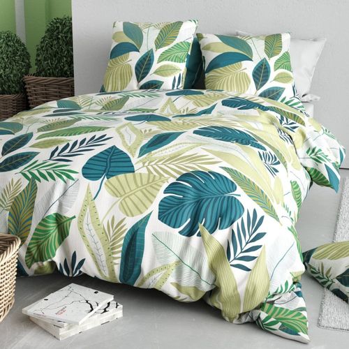 Housse De Couette 240x220 + 2 Taies En Coton 57 Fils