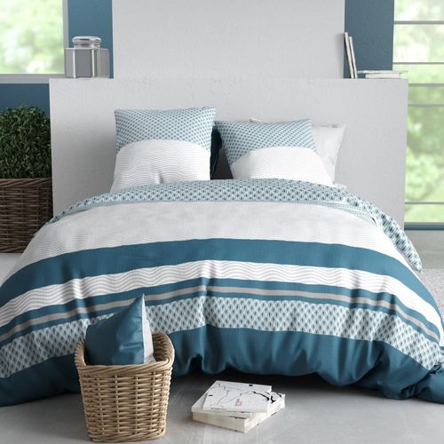 Housse De Couette 240x220 + 2 Taies En Coton 57 Fils