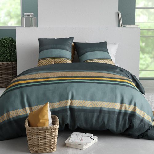 Housse De Couette 240x220 + 2 Taies En Coton 57 Fils