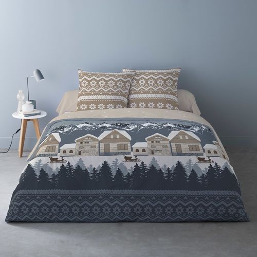 Housse De Couette 240x220 + 2 Taies Flanelle 100% Coton