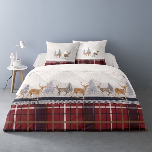 Housse De Couette 240x220 + 2 Taies Flanelle 100% Coton