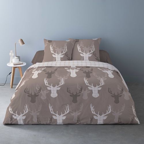 Housse De Couette 240x220 + 2 Taies Flanelle 100% Coton