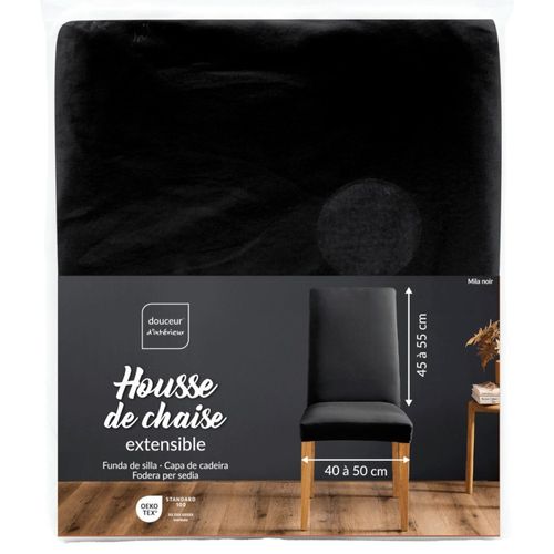Housse De Chaise Extensible En Polyester Coloris Noir