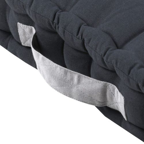 Coussin De Sol 45x45x10cm Gris Anthracite 100% Coton