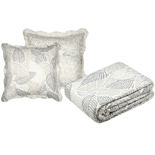 Couvre Lit Boutis Réversible 260x240 Avec 2 Taies D'oreiller