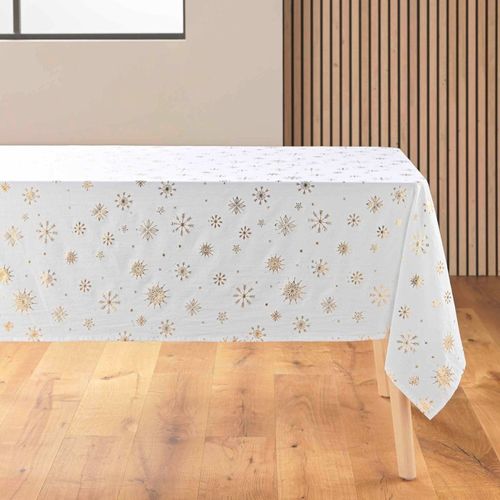Nappe Rectangulaire 140x240 Imprimée Flocons Dorés
