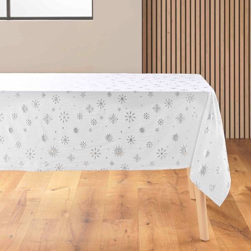 Nappe Rectangulaire 140x240 Imprimée Flocons Argentés