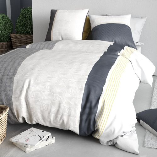 Housse De Couette 260x240 + 2 Taies En Coton 57 Fils