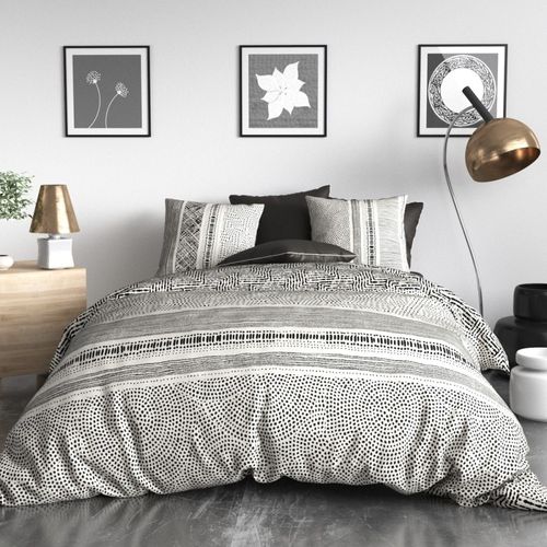 Housse De Couette 260x240 + 2 Taies En Coton 57 Fils