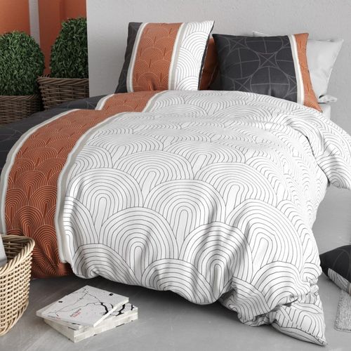 Housse De Couette 260x240 + 2 Taies En Coton 57 Fils