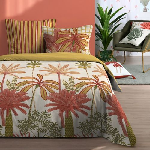 Housse De Couette 240x220 Finition Rabat + 2 Taies Coton 57 Fils