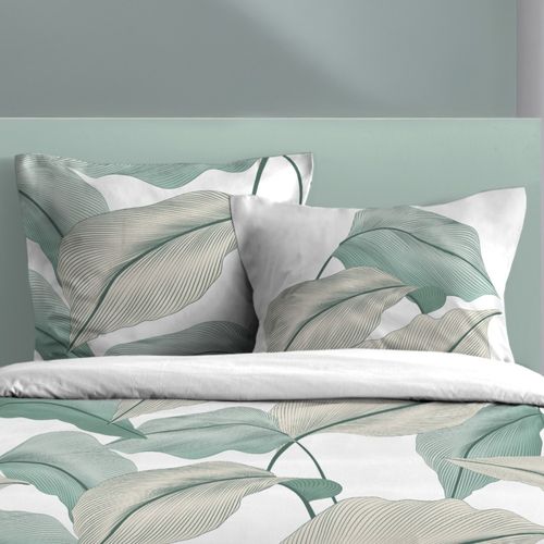 Housse De Couette 240x220 Finition Rabat + 2 Taies Coton 57 Fils