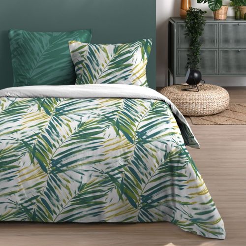 Housse De Couette 240x220 Finition Rabat + 2 Taies Coton 57 Fils