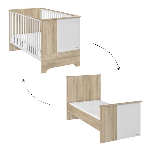 Lit Évolutif Sacha En Bois Bois Clair 70x140