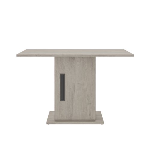 Table Rectangulaire Effet Bois Chêne Gris Clair Pied Central
