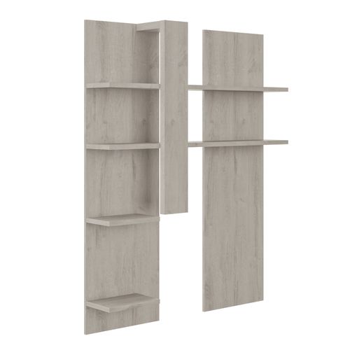 Surmeuble TV Effet Bois Chêne Gris Clair Avec Tablettes Réversibles