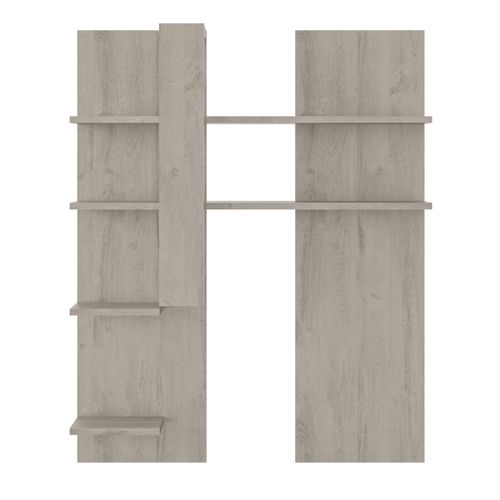 Surmeuble TV Effet Bois Chêne Gris Clair Avec Tablettes Réversibles