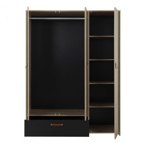 Armoire 3 Portes Imitation Chene Arthus Gami 200x152x60