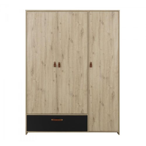 Armoire 3 Portes Imitation Chene Arthus Gami 200x152x60
