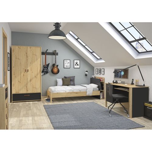 Armoire 3 Portes Imitation Chene Arthus Gami 200x152x60