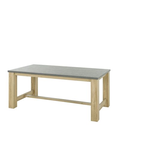 Table Rectangulaire Extensible Effet Bois Chêne Clair Matière Durable