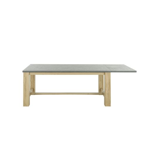 Table Rectangulaire Extensible Effet Bois Chêne Clair Matière Durable