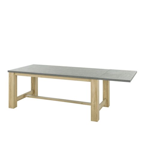 Table Rectangulaire Extensible Effet Bois Chêne Clair Matière Durable