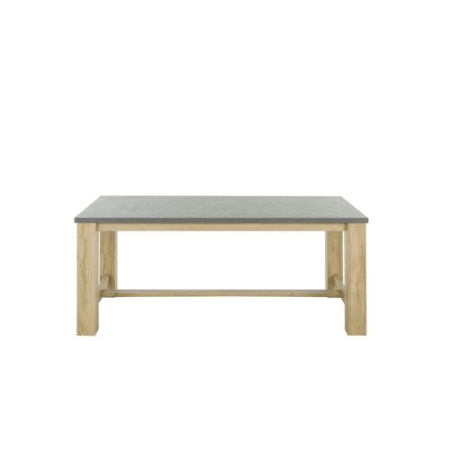 Table Rectangulaire Extensible Effet Bois Chêne Clair Matière Durable