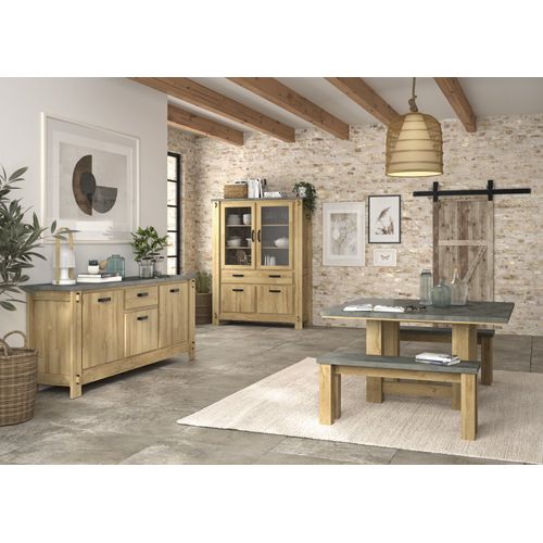 Table Carrée Effet Bois Chêne Clair Robuste Et Élégante