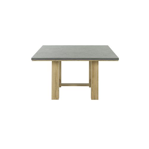Table Carrée Effet Bois Chêne Clair Robuste Et Élégante