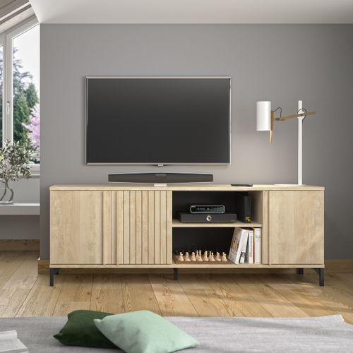 Meuble TV L.180 cm FARO chêne blond