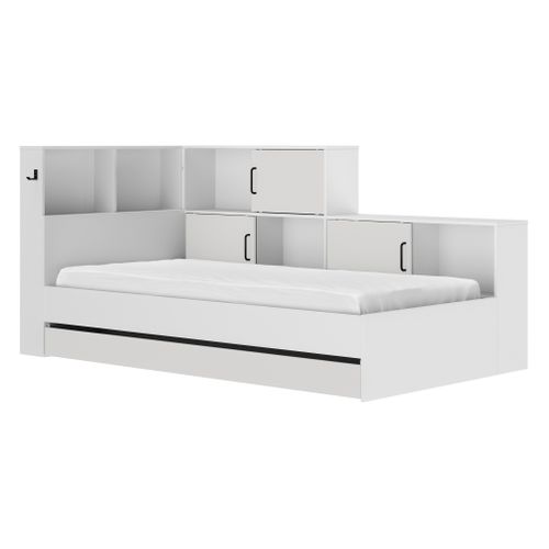 Lit Avec Rangements 90x200 Cm Erwan Blanc