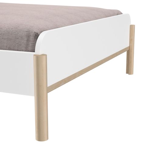 Lit 120cm X 200cm Effet Bois Rose Avec Éclairage LED Intégré