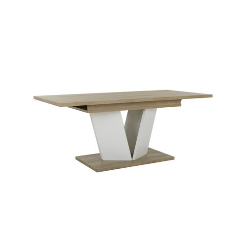 Table Rectangle Extensible Effet Bois Chêne Mat Blanc 812 Couverts