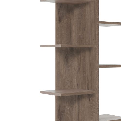 Bibliothèque destructurée ELIO imitation chêne brun