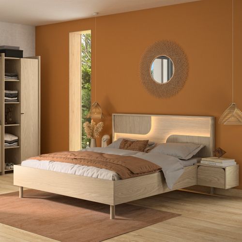 Chevet suspendu 1 tiroir GALYS imitation chêne rookwood