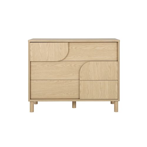 Commode 3 tiroirs GALYS imitation chêne rookwood