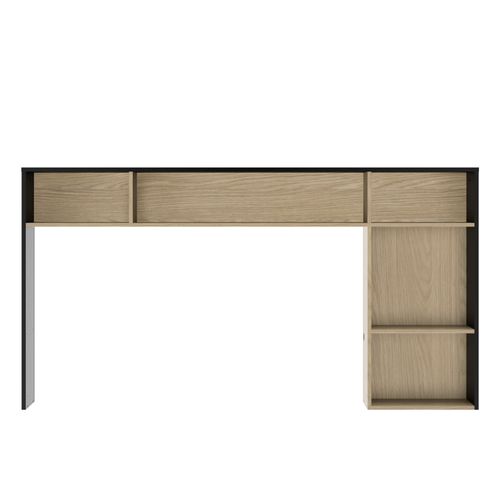 Tête de lit L. 140 cm NAEL imitation chêne et noir