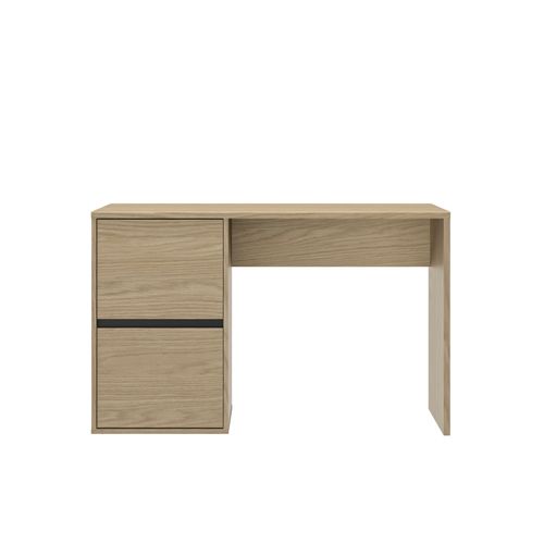 Bureau 2 tiroirs NAEL imitation chêne et noir