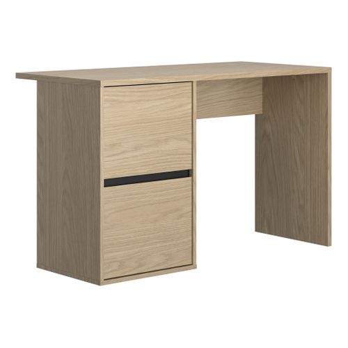 Bureau 2 tiroirs NAEL imitation chêne et noir
