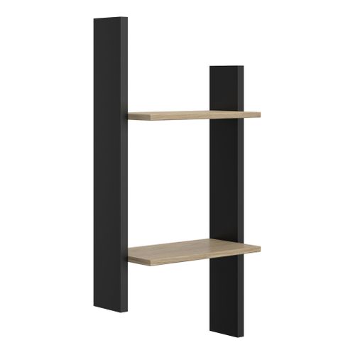 Etagère murale NAEL imitation chêne et noir