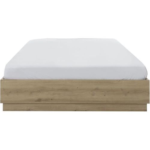 Lit Coffre - Tidy - 160 X 200 Cm - Chene / Ecru - Sommier Inclus -