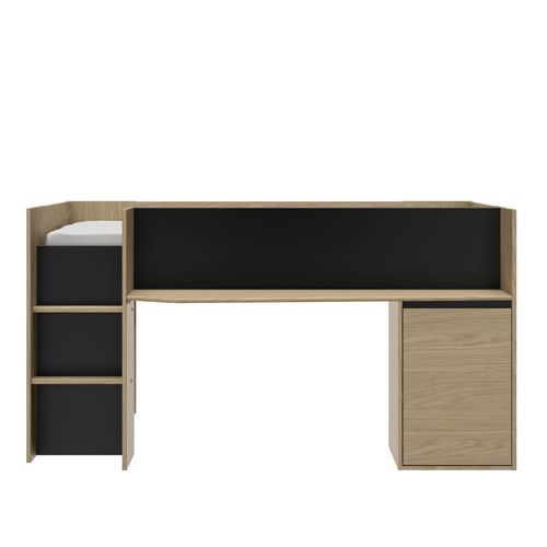 Lit combiné 90x200 cm NAEL imitation chêne et noir