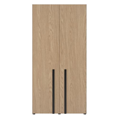 Armoire 2 portes L. 100 cm NAEL imitation chêne et noir