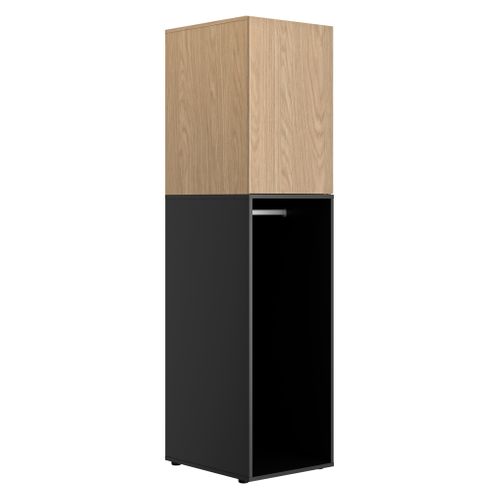 Armoire 1 porte L. 50 cm NAEL imitation chêne et noir
