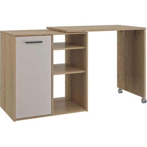 Îlot Central Pivotant Alpaga 156 X 60 X 88 Cm Chêne Silva Et Grège - Gami