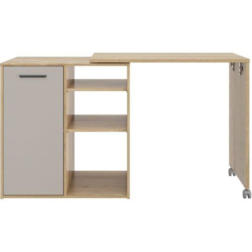 Îlot Central Pivotant Alpaga 156 X 60 X 88 Cm Chêne Silva Et Grège - Gami