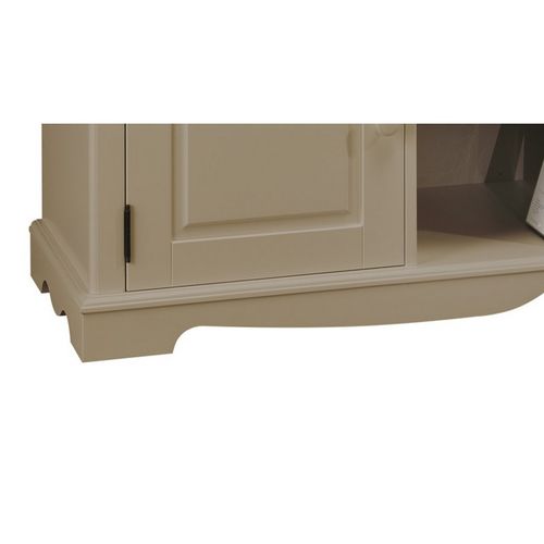 Meuble TV 60 Pouces Style Anglais Taupe 2 Portes 2 Niches 142.4 X 55.5 X 46 Cm