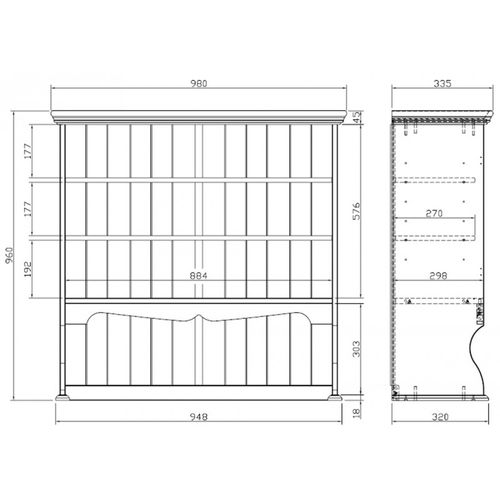 Buffet Vaisselier Pin Miel De Style Anglais
